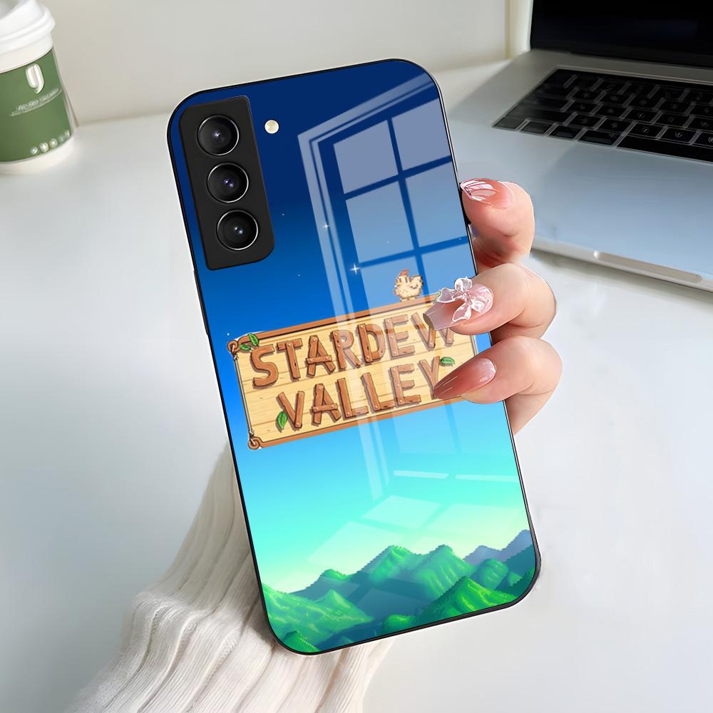 S-Stardew V-Valley Game Phone Case For Samsung S25 S24 FE S23 S22 S21 Plus S20 Ultra Note20Ultra Black Glass Cover