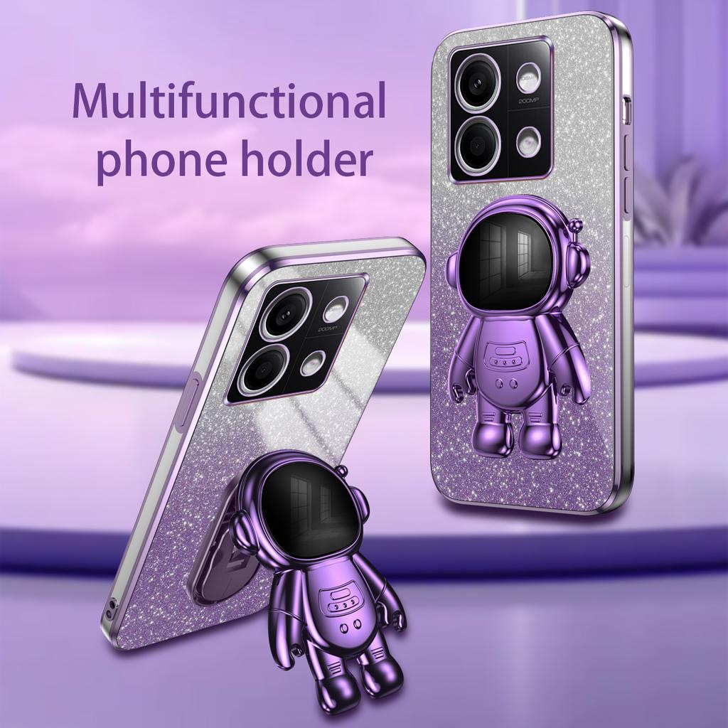 For Xiaomi Redmi Note 13 4G Case Glitter Powder Anti-scratch PC+TPU Phone Kickstand Cover