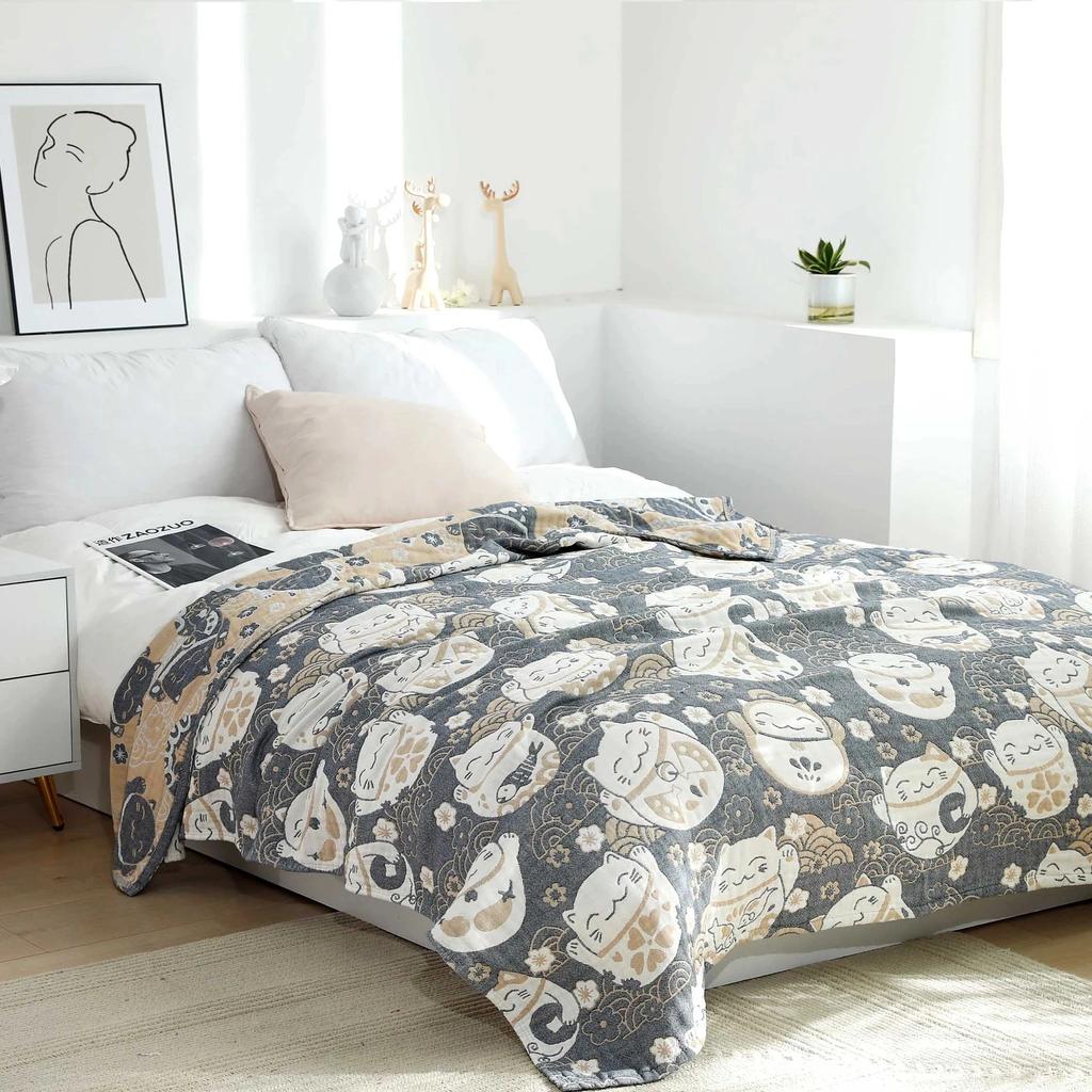 Noua pătură nordică pentru petrecerea timpului liber și cuverturi de vară, moale, cu aer condiționat, din tifon de bumbac, prosop de canapea, husă de pat boho, dimensiune King