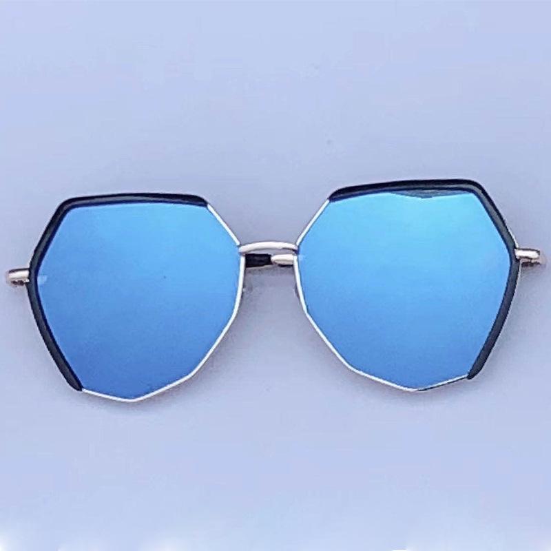 Fashion Square Sunglasses Woman Brand Designer Sun Glasses Female Big Frame Metal Frame Mirror Gradient Eyewear