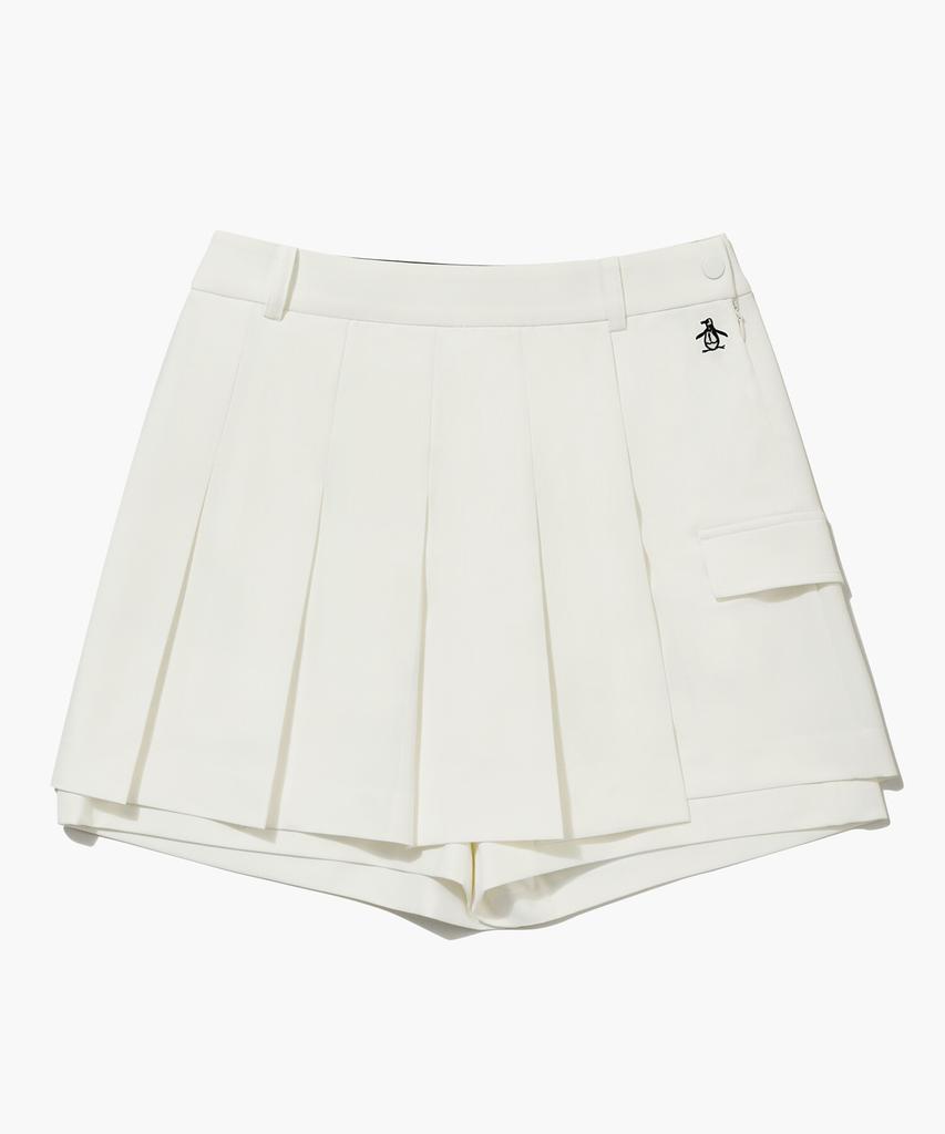 Penggwinbaimeonsingweeo Women'S Out-Pocket Pleated Wrap Skirt Ivory Mr322Psk93