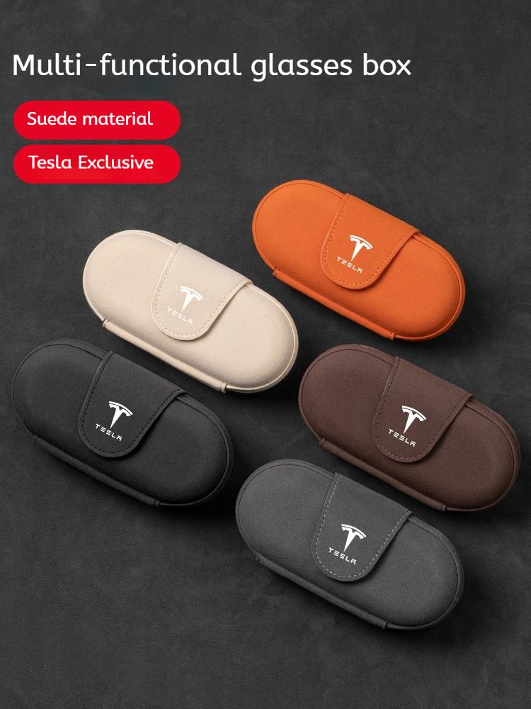Car Visor Glasses Case Sunglasses Case Glasses Storage Case For Tesla Model 3 Model Y Model S Model X Auto Interior Accessories
