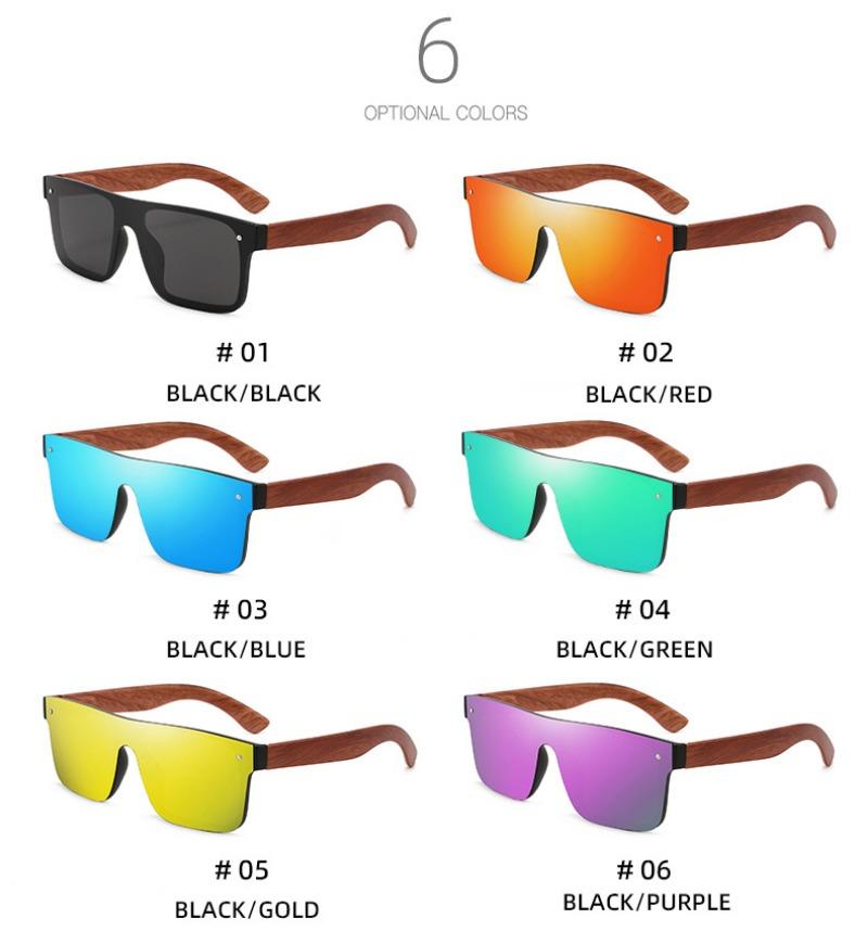 New Men's Outdoor Sports Polarized Sunglasses Men Driving Sunshade Eyeglasses Trendy Bamboo and Wood Spring Feet Eyewear UV400
