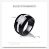 European & American 14MM Large Black & White Diamond-Set Ceramic Couple Rings - Elegant & Fashionable.