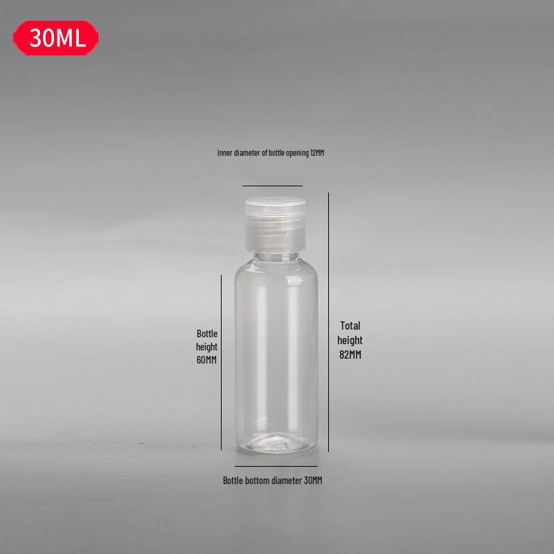 PET Transparent Flip-Top Liquid Dispenser Bottle, 10-50ml