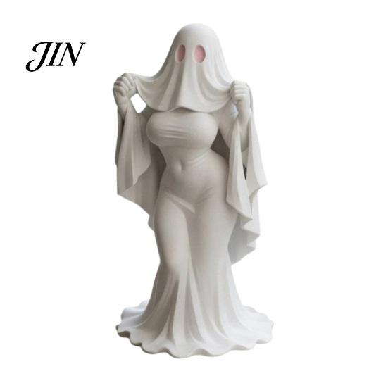Halloween Decor Figurine Ghost Lady Ornament, Durable PLA 3D Printing Figure, Gothic Decoration Full of Mystery Collectible, for Desktop Bookshelf