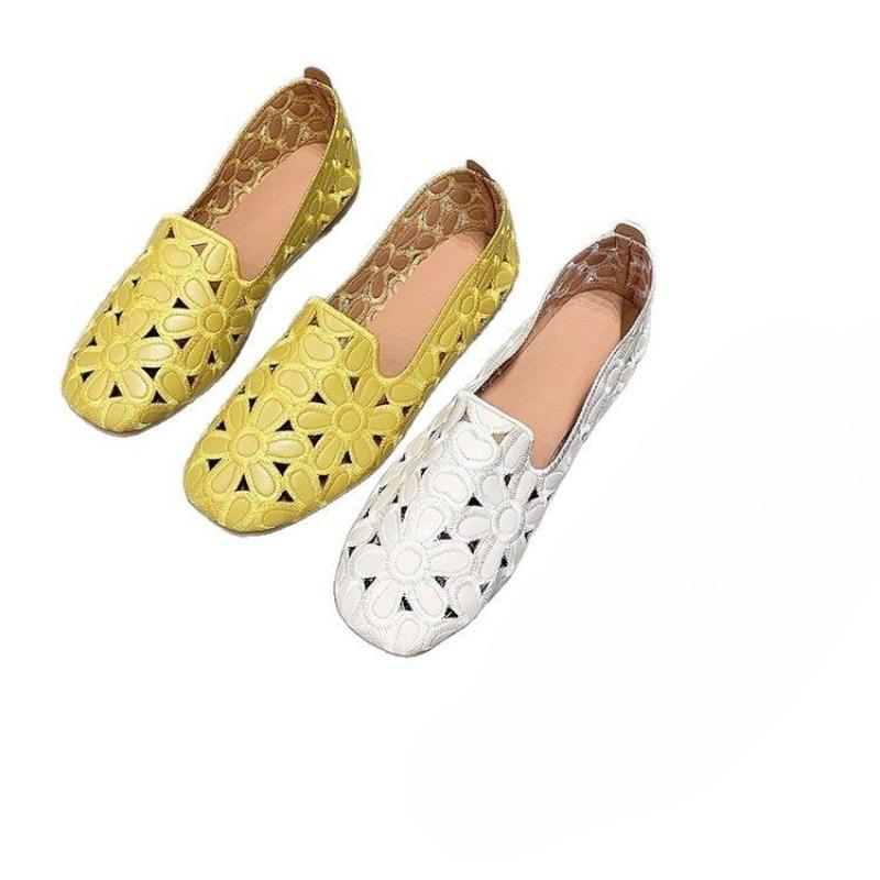New Women's Square-toed Shallow-mouthed Flat Maternity Shoes and Soft-soled Mom Shoes