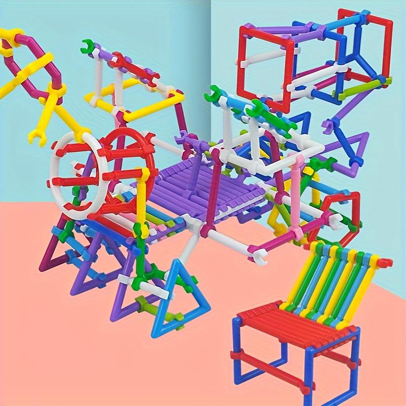 420pcs Multifunctional Creative Building Blocks Set - Assorted Colors & Shapes Magic Wands for Focus & Learning