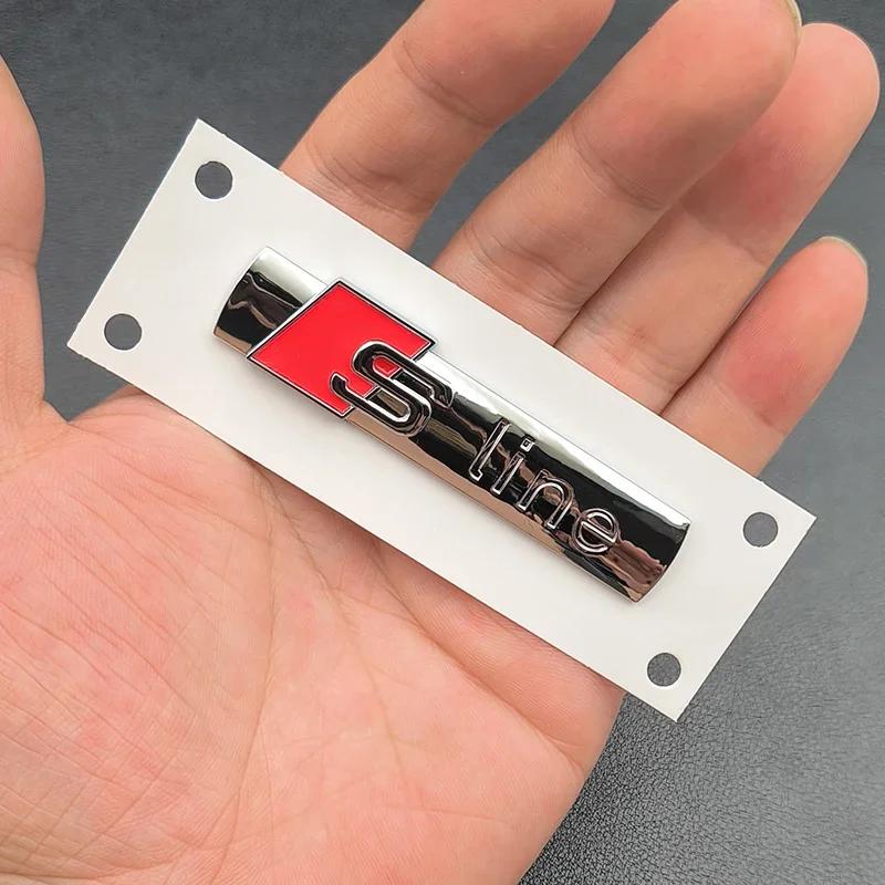 3D ABS Black Sline Logo S Line Emblem Car Fender Badge For A1 A3 A4 A5 A6 Q2 Q5 Q7 Q3 S3 S4 S6 TT S Line Sticker Accrssorie