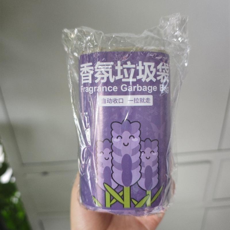 Lavender Scented Drawstring Trash Bags 50pcs Large Capacity Leakproof Easy Tie for Kitchen Office Use