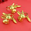 Golden-Rabbit Keychain Women Bag Pendent Car Keyring Lucky Rabbit Amulet-Jewelry Gifts Chinese New Year Mascot Zodiac