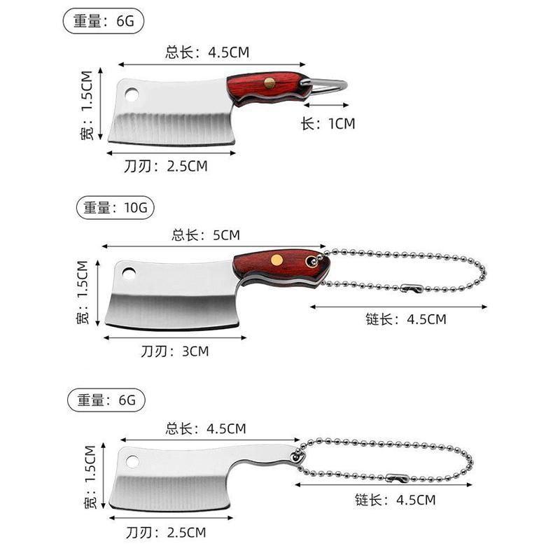 Mini Kitchen Knife 420 Stainless Steel Wooden Handle Pocket Finger Knife Collection God Of Wealth To Gift Pendant Holster Knife