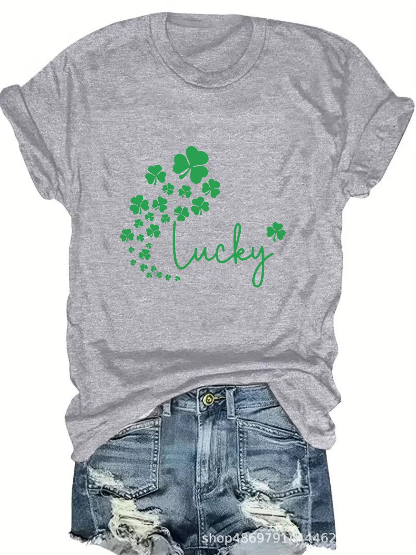 

Женская футболка с круглым вырезом в стиле кросс-бордерной моды Small светло-серый