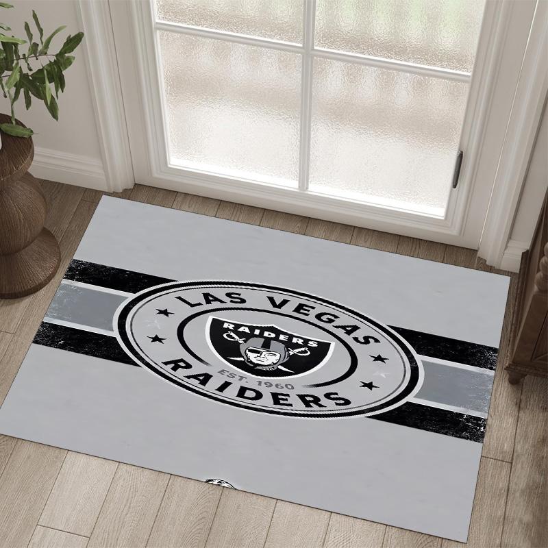 Las Vegas Raiders Design Crystal Velvet Carpet Cozy Non?Slip Printed Rug For Bedroom Living Room Entrance
