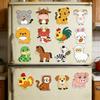 12pcs Cute Animal Fridge Magnets Set with Elephant, Giraffe,Cow, Sheep,Koala,Panda,Frog and so on - Soft Colorful Plastic Decor