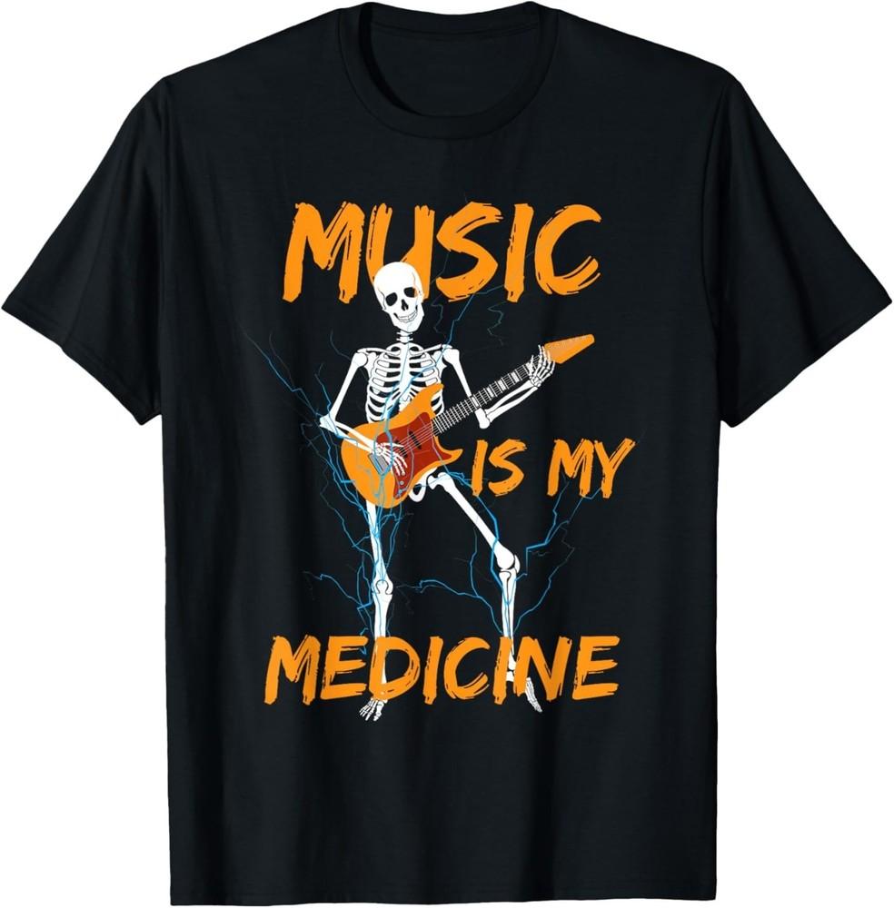

Skeleton Playing Guitar Music Lover Funny Gift T-Shirt 2XL