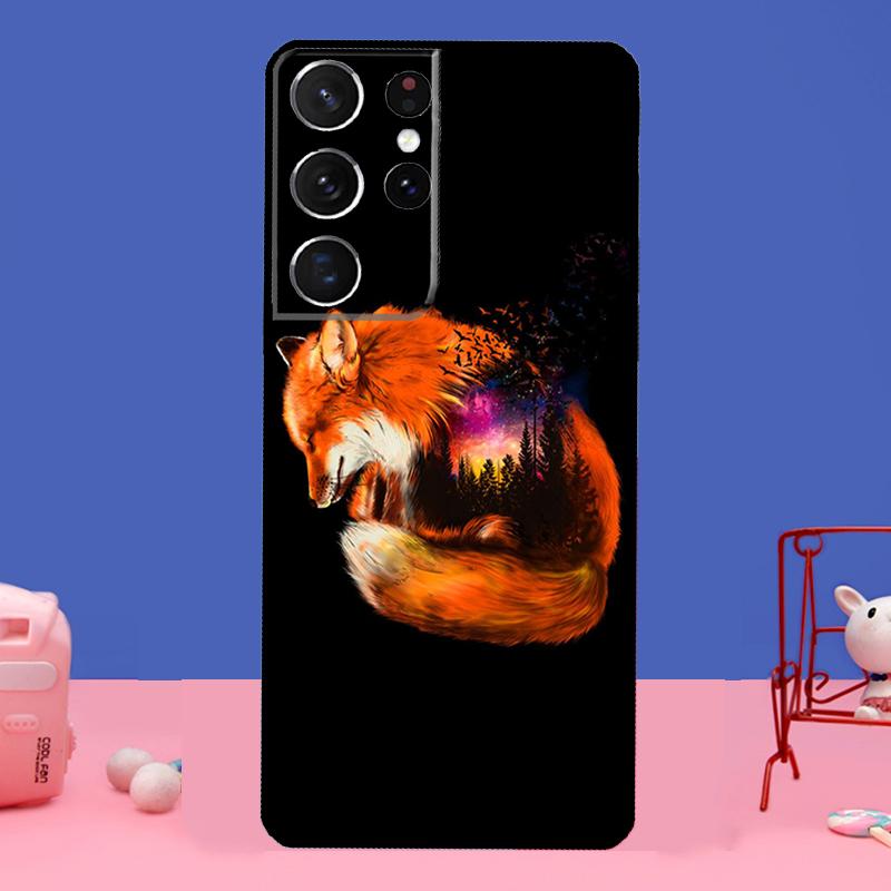 Watercolor Painting The Fox Case For Samsung Galaxy S21 S22 Ultra S20 FE S8 S9 S10 Note 10 Plus Note 20 Ultra Coque