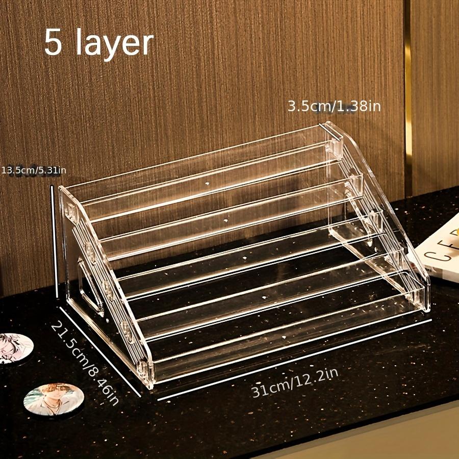 

1pc Stackable Clear Acrylic Display Stand for Collectibles - Perfect for Figurines, Pins, Badges, Miniatures, Cards & Stickers