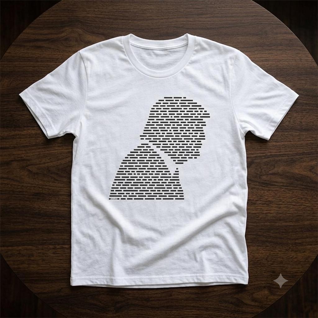 Abstract Text Silhouette T-Shirt | Minimal Line Art Tee trump president 2026
