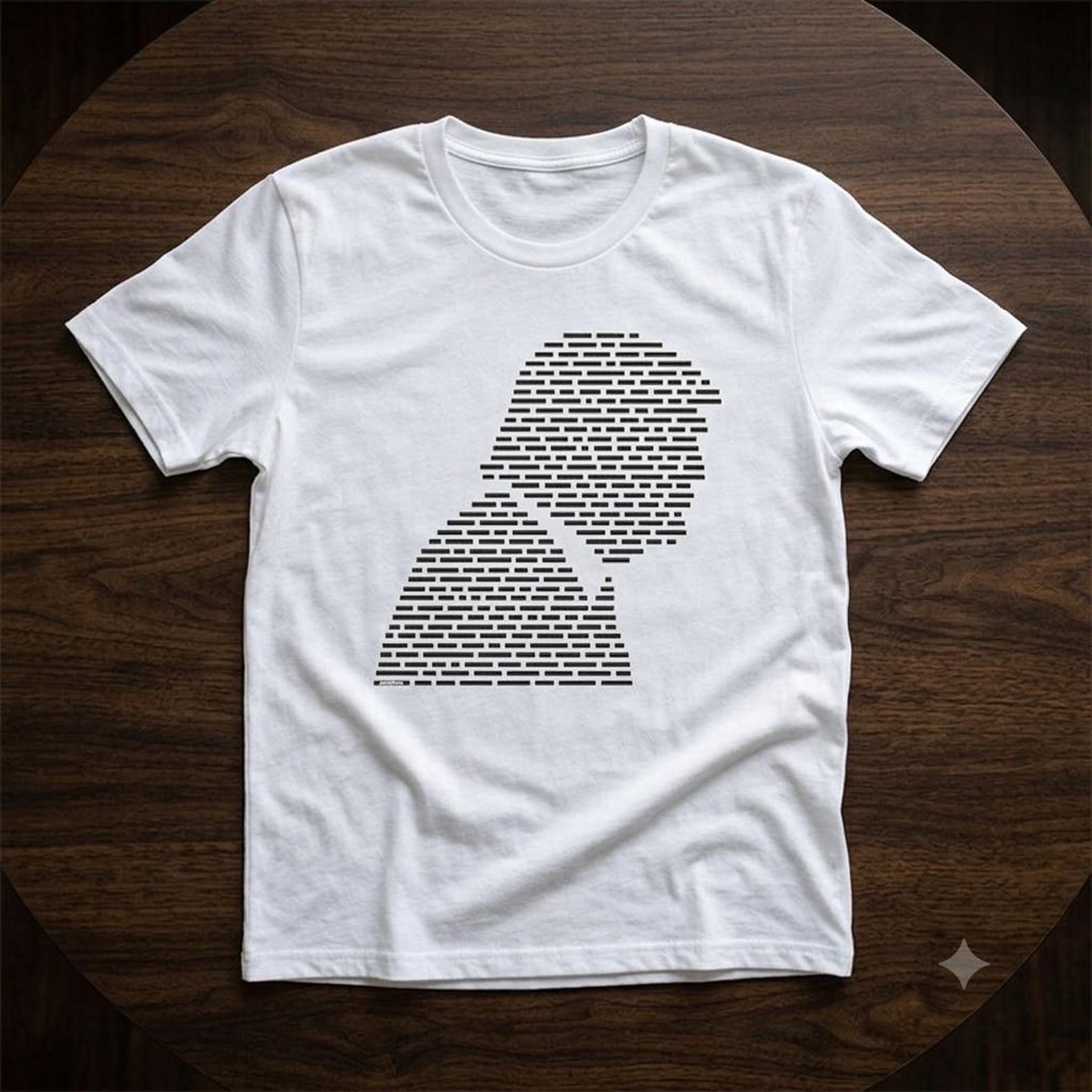 Abstract Text Silhouette T-Shirt | Minimal Line Art Tee trump president 2026 S