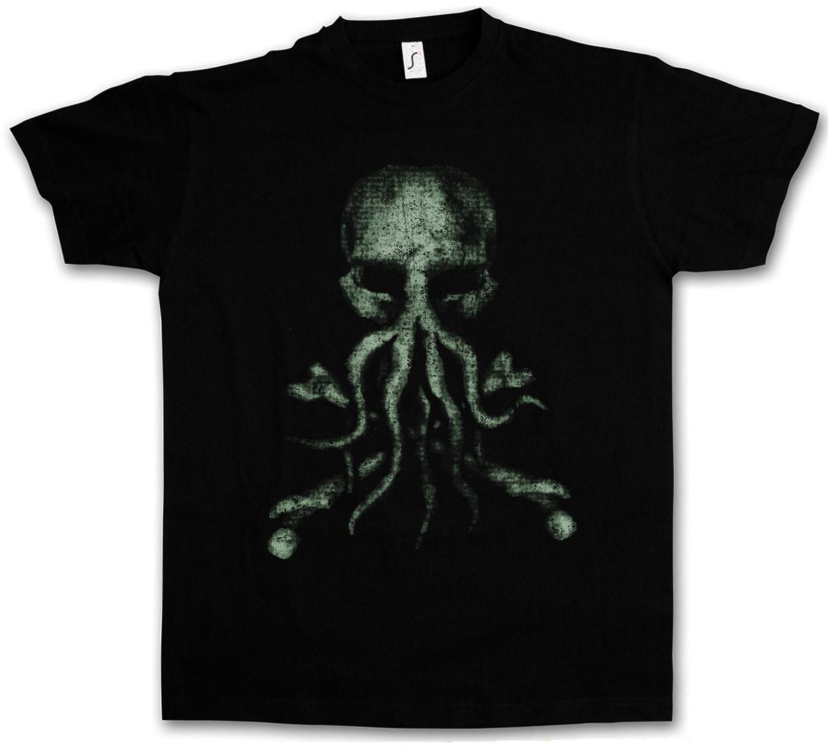 26 CTHULHU BONES T-SHIRT Wars Horror Arkham H. P. Miskatonic Lovecraft Dunwich Unisex T-Shirt XL