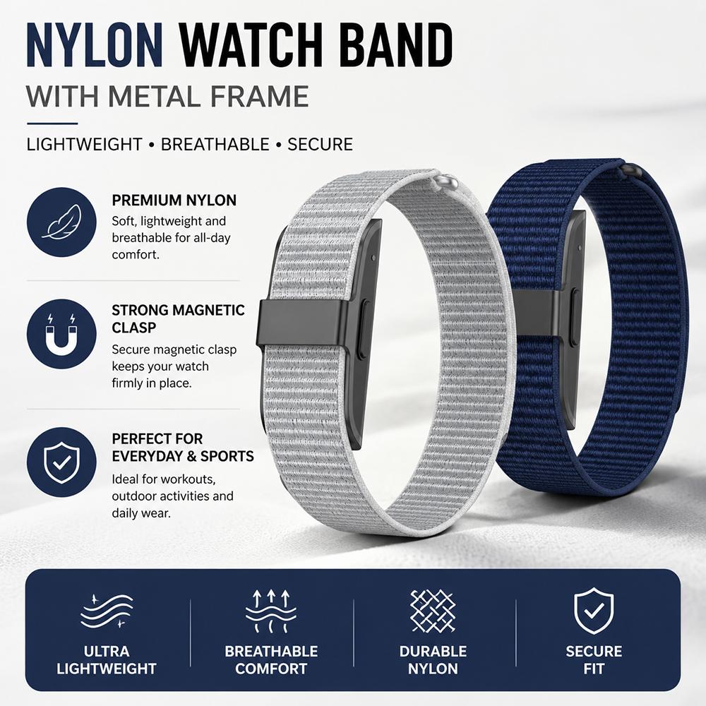 20mm Watch Straps for Hume Health Band Strap 2026 Sport Breathable 20mm Nylon Adjustable WristBand Armband for HUME Bicep Band