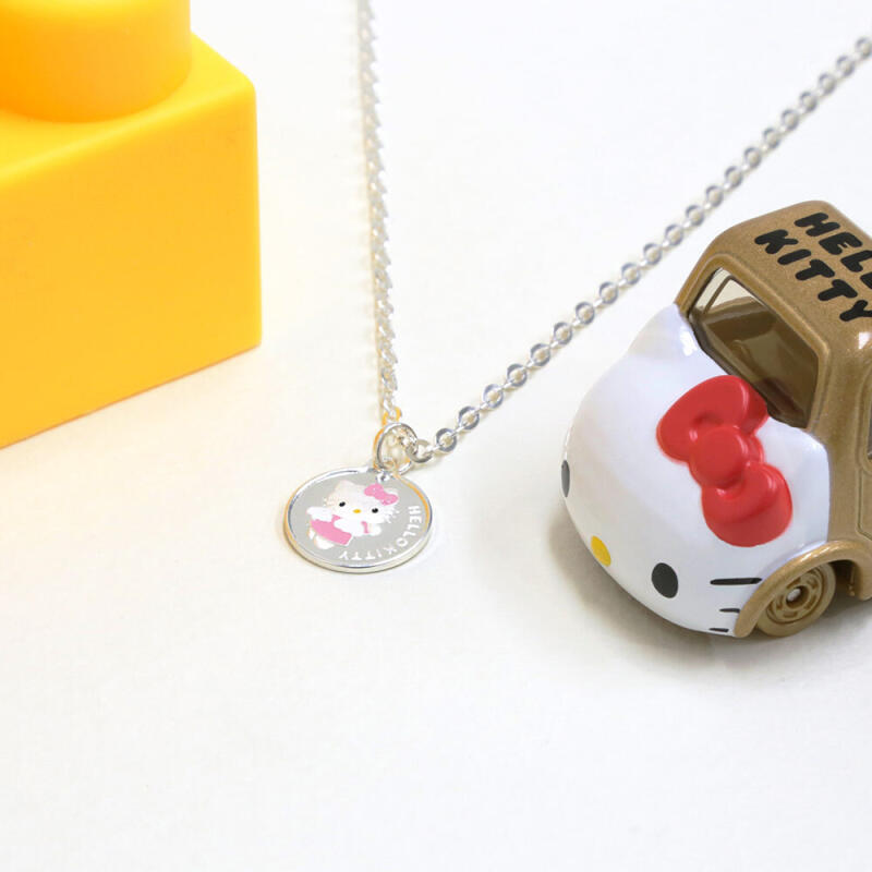 925 Silver Hello Kitty Round Angel Children's Lost and Found Necklace