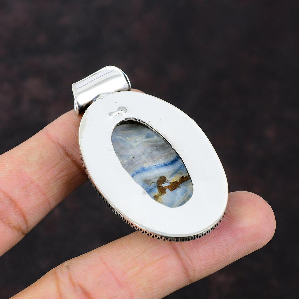 Blue Scheelite Pendant Handmade Jewelry 925 Sterling Silver Pendant Gemstone Vintage Pendant Antique Jewelry Engagement Gift Stylish Pendant