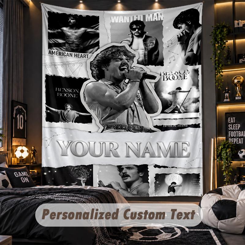 Personalisierte Wandtapisserie, Benson Boone Individuell Bedruckter Name, Stoff-Wandkunst für Innenraum-Hintergrund
