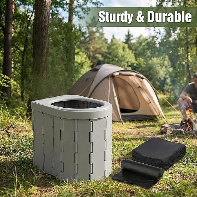 

Car Toilet Seat Outdoor Travel Emergency Portable with Cover Car Commode, Foldable PVC Durable Trash Can, Load-Bearing 150kg