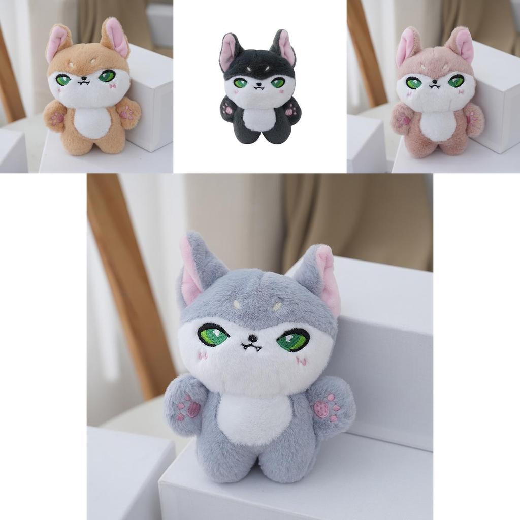 Chaveiro de Pelúcia de Raposa Cartoon Tendência Boneco de Lobo Fofo e Fofo Acessório de Bolsa