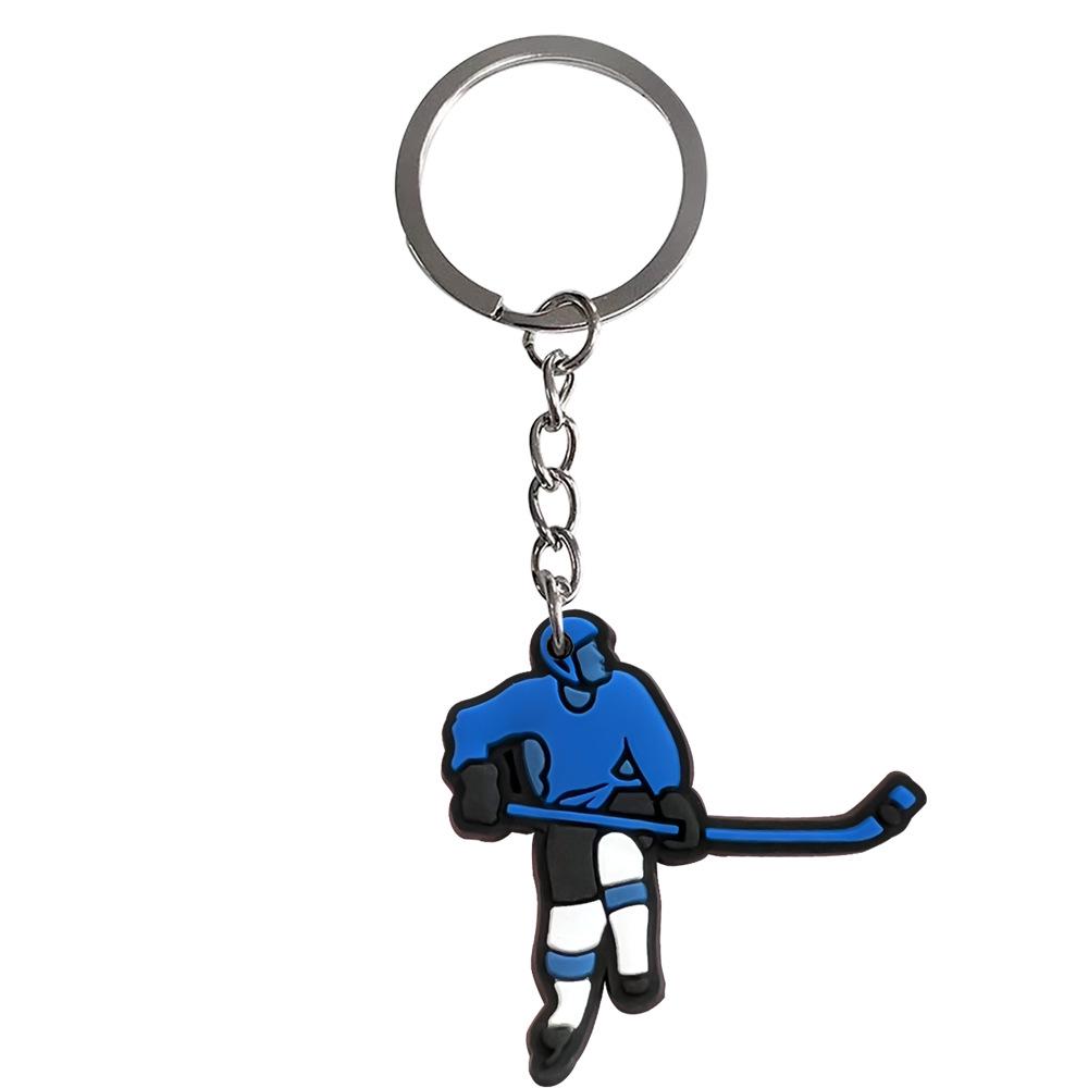 Hockey Backpack Charms: PVC Keychain Pendants, Soft Rubber DIY Ornaments, Small Gift Keychains