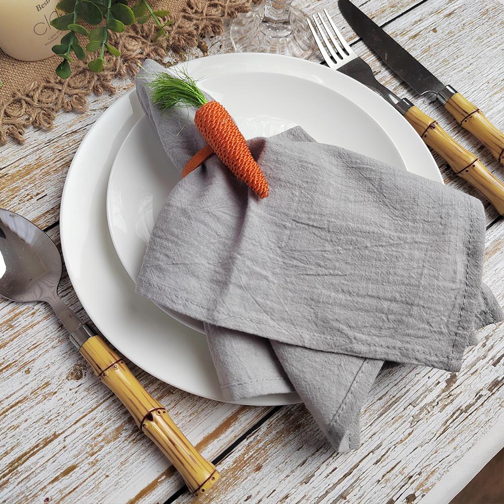 Tischdecken-Servietten mit gesäumten Kanten Stoffservietten 100% Rohbaumwolle Falten nach dem Waschen Großartig für Küche Hochzeit Deko