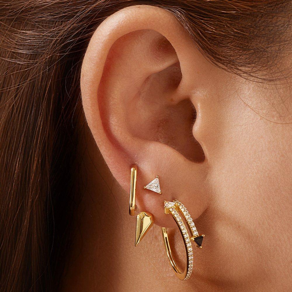 [Ania Haye] Triangle Cubic Zirconia 925 Silver Earrings / Ear Jacket E059-11G