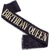 Birthday Queen Sash for Girls,Black Lace Gold Word Glitter Sash,Women's Happy Party Decorations Gift Supplies,21,30,40,50 or Any Other Party