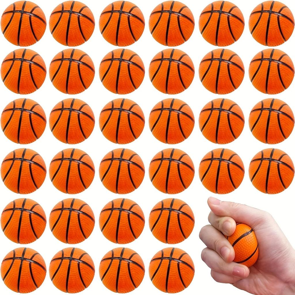 5pcs Mini Basketball Stress Relief Balls Soft Squeeze Decor Small Gift Souvenir for Guest Favors Party Gathering and Daily Decor
