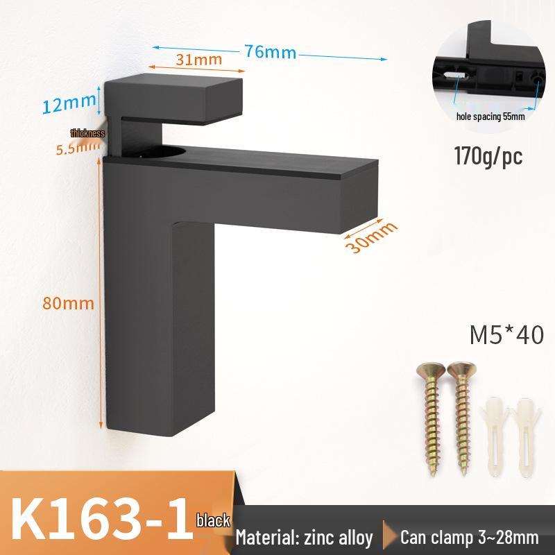 Adjustable Zinc Alloy Glass and Wood Shelf Clamp Bracket
