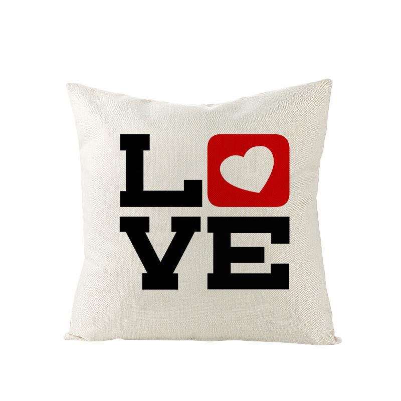 Polyester Pillowcase Valentine's Day Letter Print Sofa Pillowcase Home Ins Nordic Style