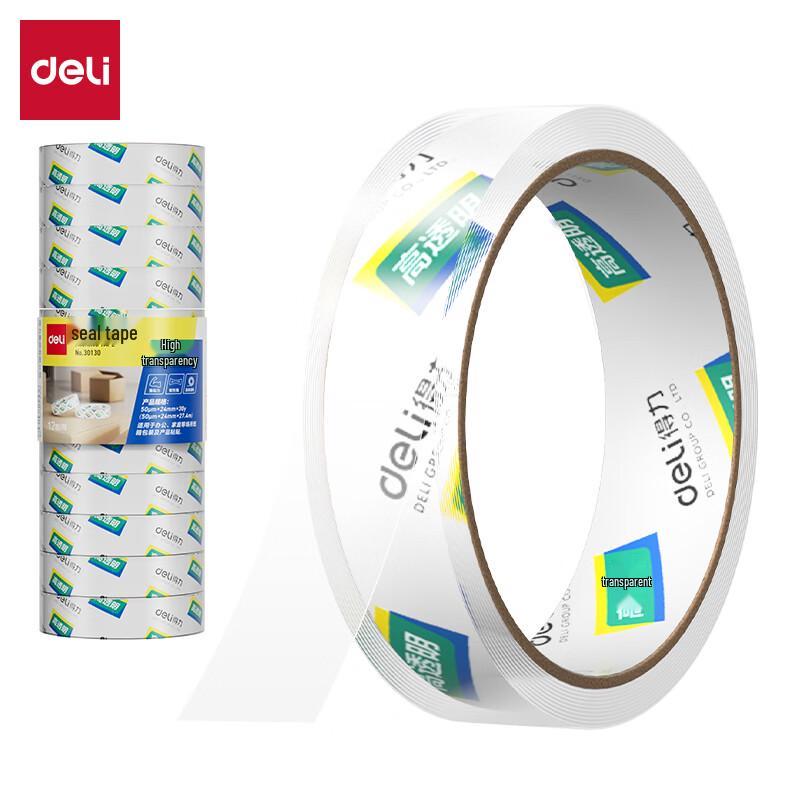 Deli 30130 Clear Packing Tape 24mm x 30y