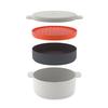 Joseph Joseph Microwave Stackable Cooking Set, Stone/Orange, M-Cuisine Plastic, 45001, 4-Piece Set [Authentic]