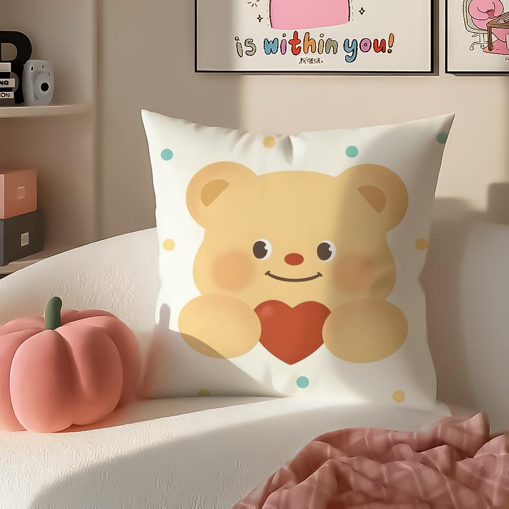 Chubby Cute Thai Character BButterbear Cushion Cover Pillowcase Short Plush Invisible zipper Room Sofa Cushion Cover