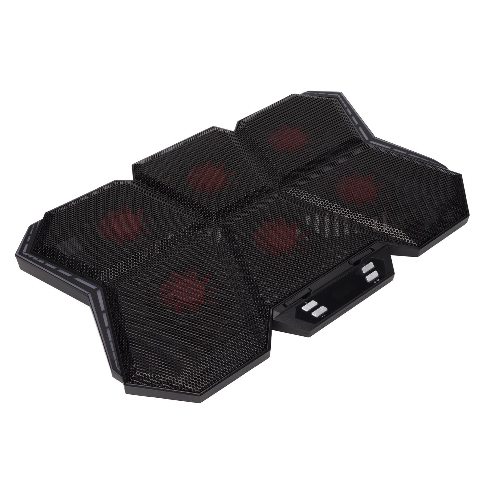 

Кулер для ноутбука 6 высокоскоростных бесшумных регулируемых вентиляторов 2600 об/мин 12 режимов RGB со светодиодным экраном для 12 дюймов