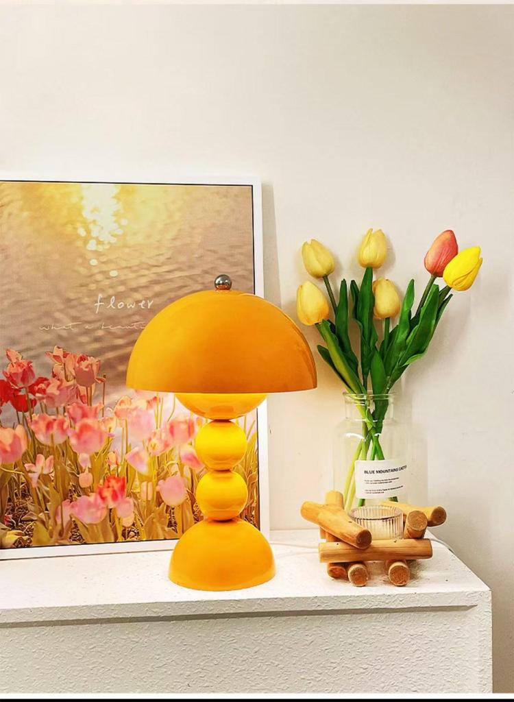Table Lamp Mushroom Bud Atmosphere Night Light Nordic Style Retro Creative Living Room Bedroom Desk Decorative Light Girl Gift