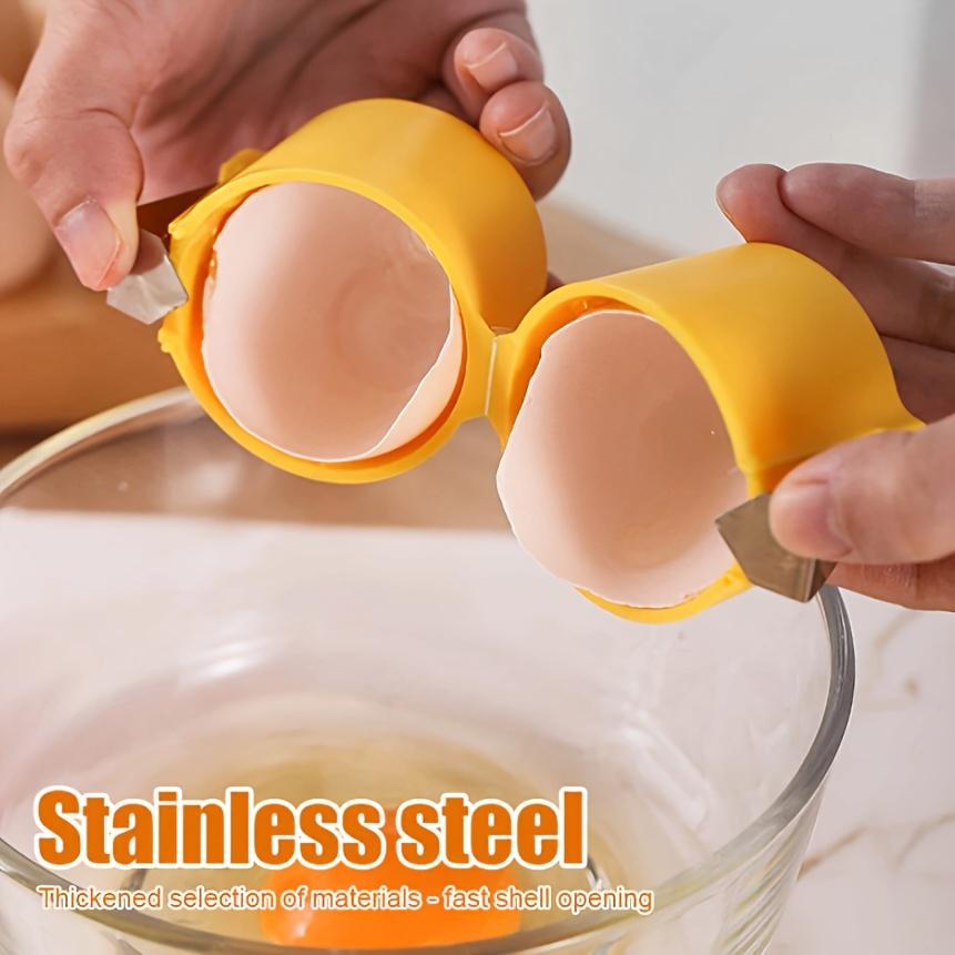 Yellow Kitchen Egg Shell Opener Portable Egg Opening Machine Quick Egg Beater Kitchen Egg Sheller
