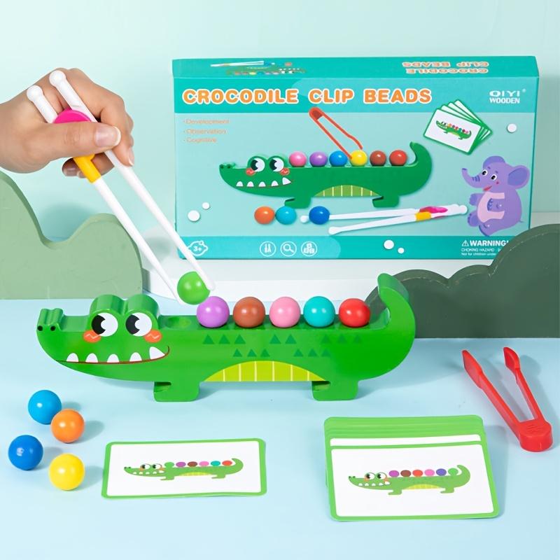 Animal Bead Stacking Game Wooden, Colorful, Hand Eye Coordination Toy for Kids,Develops Creativity Thinking Skills, Educational Toy,Playful Design