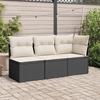 VidaXL Garden Corner Sofa with Cushions Black Wicker 365997
