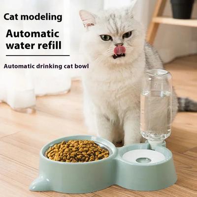 Nuovi Animali Domestici Design a Doppia Ciotola con Separatore Ciotola per Gatti in Acciaio Inossidabile Integrata per Acqua e Cibo Grande Capacità Stoviglie per Animali Domestici Staccabili