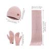Men Women Knitted Beanie Cap Beanie Hat Ladies Hat Hat Scarf Gloves Set Warm Touchscreen Gloves