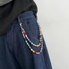 Jeans Chain Punk Belt Chain Gothic Pants Chain Goth Colorful Rhinestone Bead Waist Chain  Female