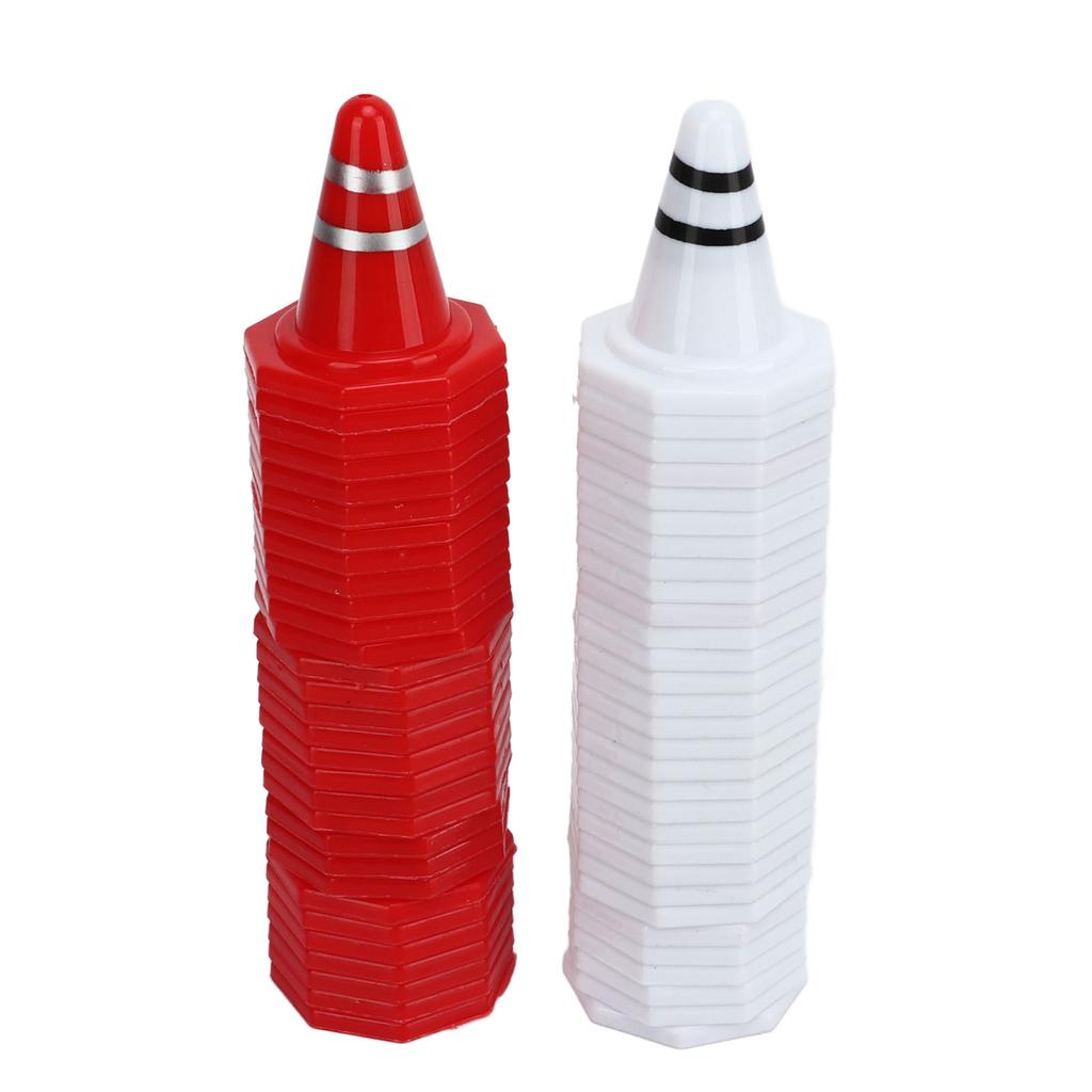 60 Pcs Traffic Cones Toys Red White Mini Traffic Cones Miniature Lifelike Road Block for Soccer Training RC Car Gaming